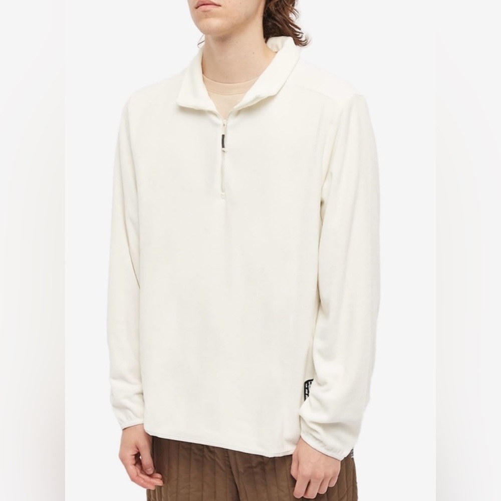 NWT Rains Fleece Half Zip Pullover Unisex Size L in Beige
